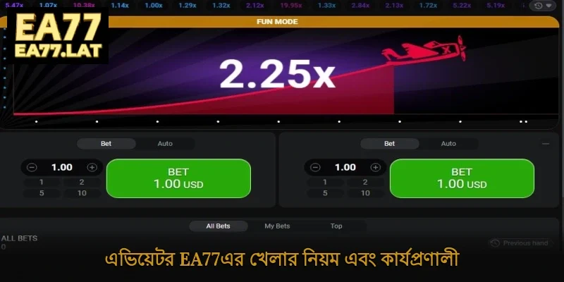 এভিয়েটর Ea77-এর খেলার নিয়ম এবং কার্যপ্রণালী